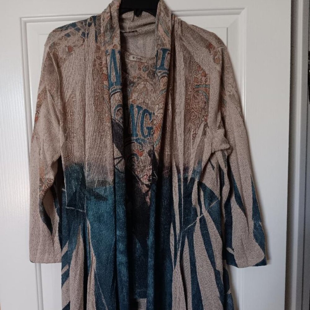 Cactus Cowgirl 2-pc 3/4 sleeve sweater /jacket & matching tank. SZ Med (L also)